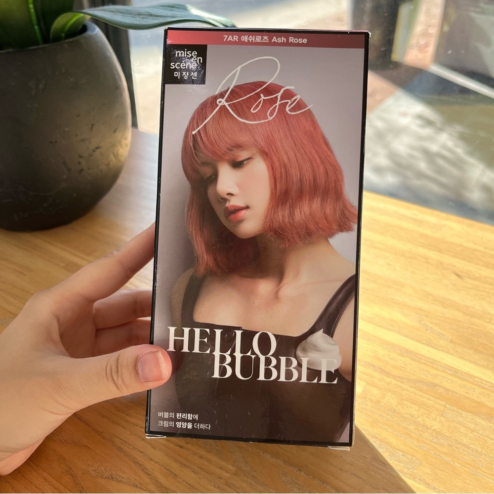 Hello Bubble Korean Blackpink Lisa Ash Rose Hair Color Dye Kit!